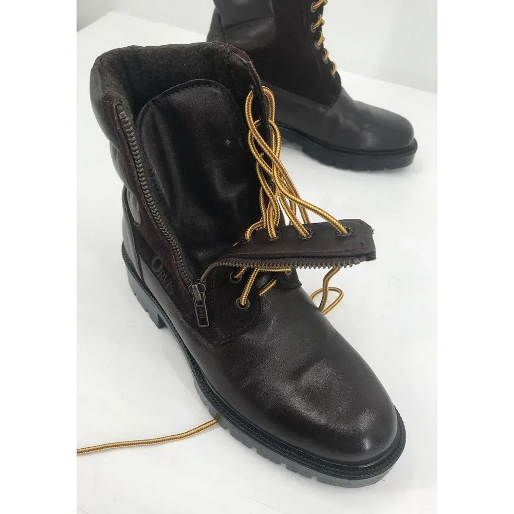 Orvis Boots Mens Size‎ 7 Brown Leather & Suede Lace Up & Zip Vintage Made Canada